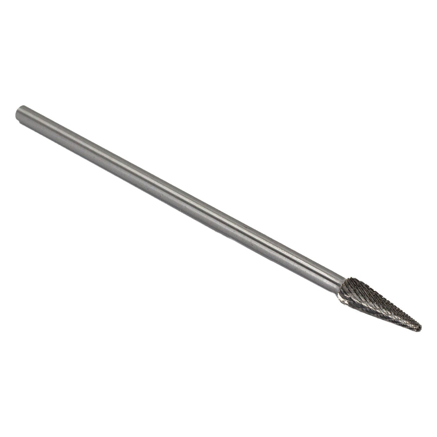 SL-3 3/8" X 1-1/16" 6" Long Shank Cone Radius End Carbide Bur 1/4" Shank