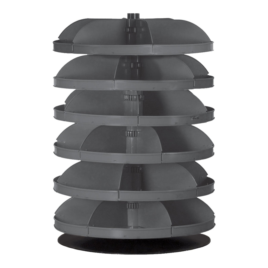 28" Metal Revolving Rotabin with 6 Shelves