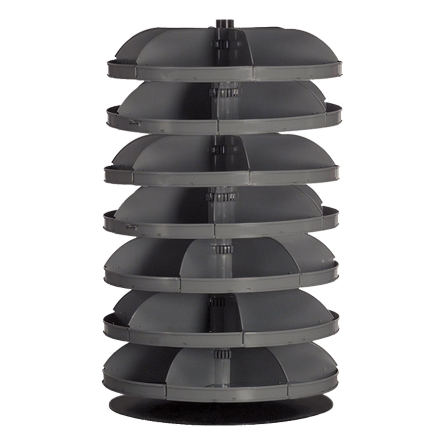 34" Metal Revolving Rotabin with 7 Shelves