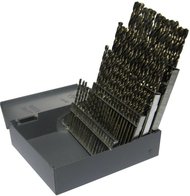 60 Piece HSS Black Oxide Stub (Screw Machine) Split Point Drill Bit Set, D/ASP, #1 - #60