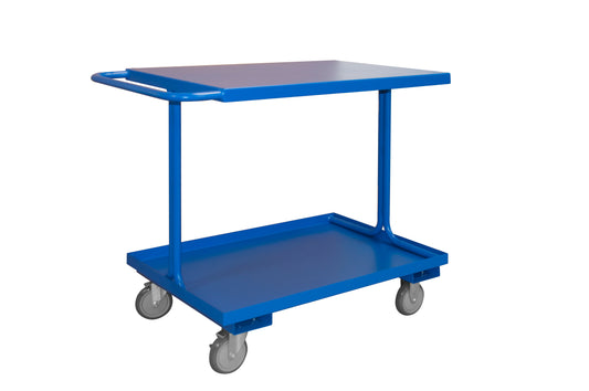 Easy Access Shelf Cart, 2 Shelves, Blue