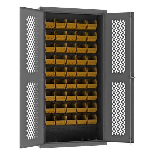 Ventilated Cabinet, 45 Yellow Bins