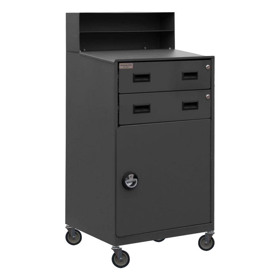 Mobile Shop Desk, 1 Shelf, 2 Drawers