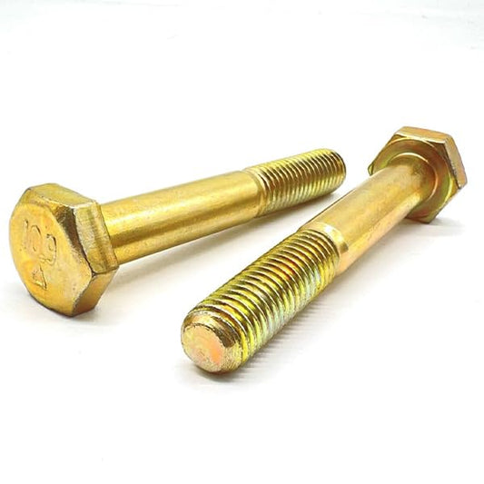 M8-1.25x90 Class 10.9 Hex Cap Screws Zinc Yellow