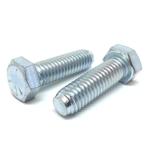 7/16-20x7/8" Hex Cap Screws Grade 5 Bolts Zinc Clear