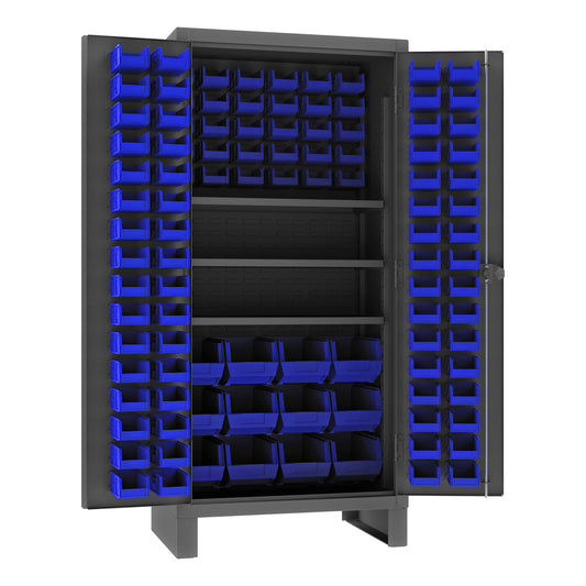 Cabinet, 3 Shelves, 108 Blue Bins