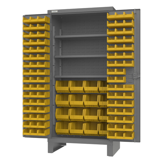 Cabinet, 3 Shelves, 108 Yellow Bins
