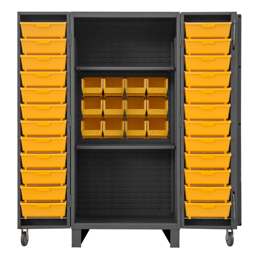 Cabinet, 2 Shelves, 12 Yellow Bins