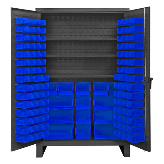 Cabinet, 3 Shelves, 134 Blue Bins