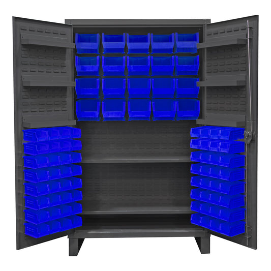 Cabinet, 2 Shelves, 84 Blue Bins
