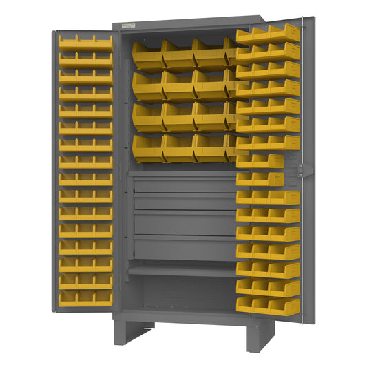 Cabinet, 2 Shelves, 110 Bins, 4 Drawers