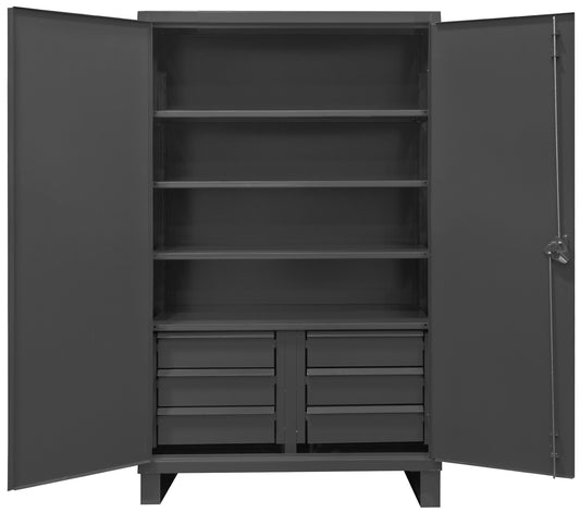 Cabinet, 4 Shelves, 6 Drawers, Gray