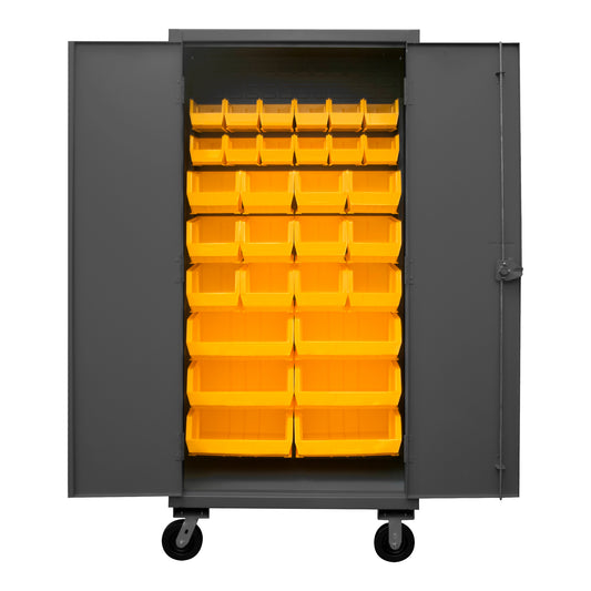 Mobile Cabinet, 30 Yellow Bins