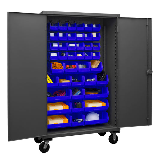Mobile Cabinet, 42 Blue Bins