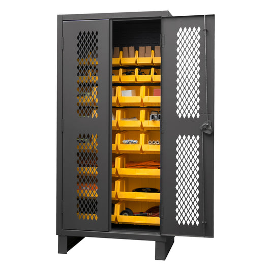 Ventilated Cabinet, 30 Yellow Bins