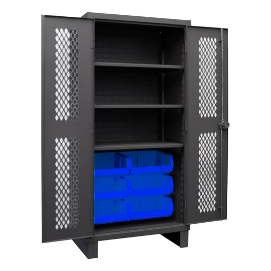 Ventilated Cabinet, 3 Shelves, 6 Bins