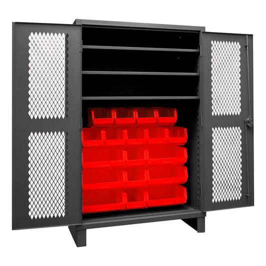 Ventilated Cabinet, 3 Shelves, 18 Bins