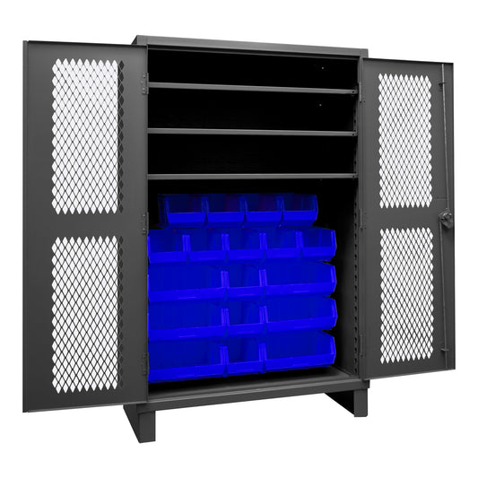 Ventilated Cabinet, 3 Shelves, 18 Bins