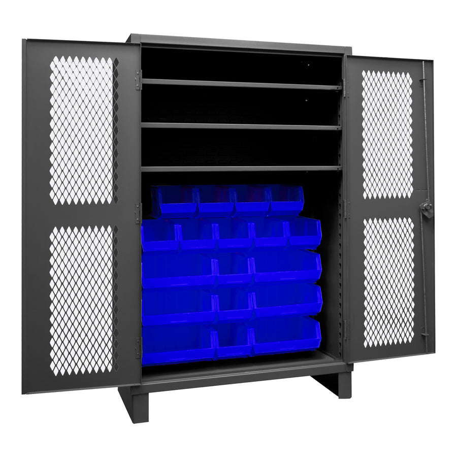 Ventilated Cabinet, 3 Shelves, 18 Bins