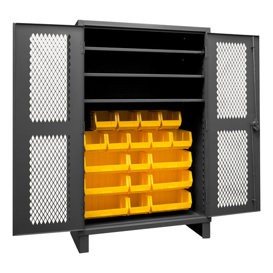 Ventilated Cabinet, 3 Shelves, 18 Bins