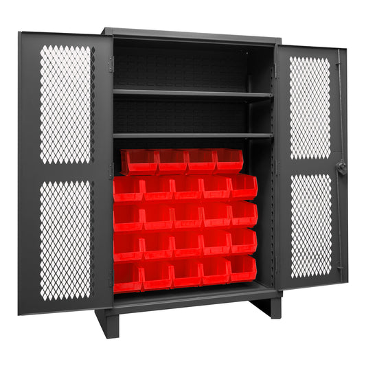 Ventilated Cabinet, 2 Shelves, 24 Bins