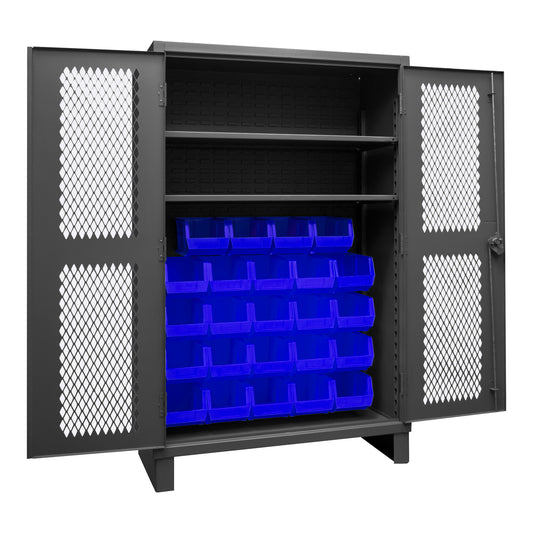 Ventilated Cabinet, 2 Shelves, 24 Bins