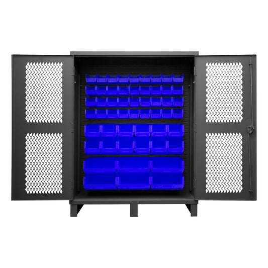 Ventilated Cabinet, 54 Blue Bins