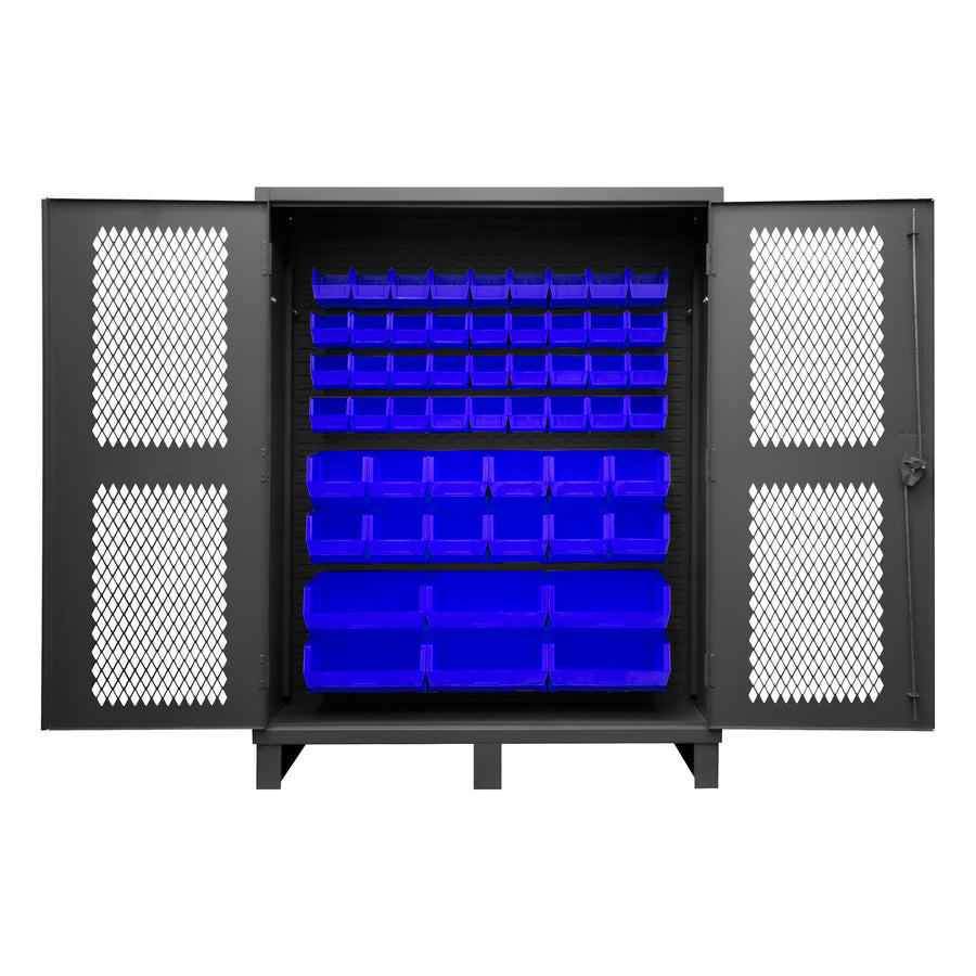 Ventilated Cabinet, 54 Blue Bins