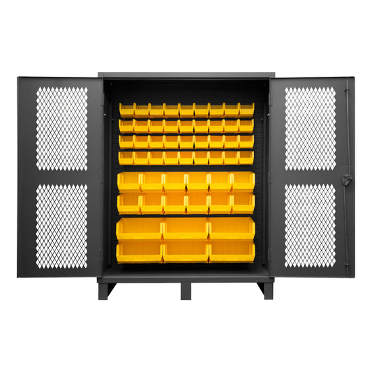 Ventilated Cabinet, 54 Yellow Bins
