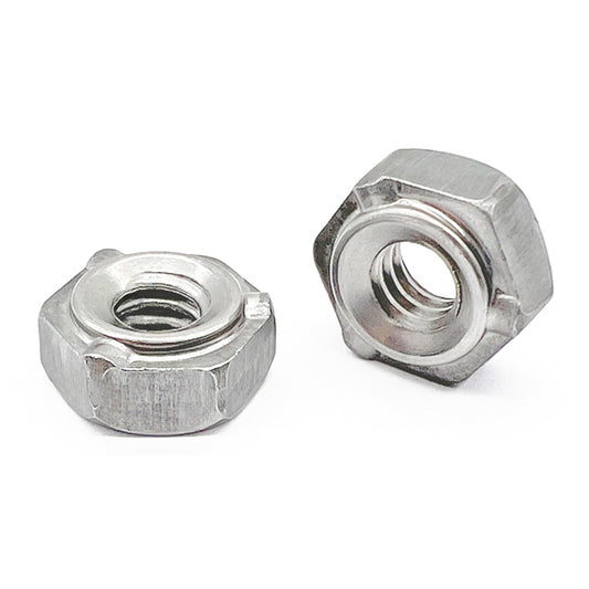 5/16"-18 18-8 Stainless Steel 3 Prong Hex Weld Nuts