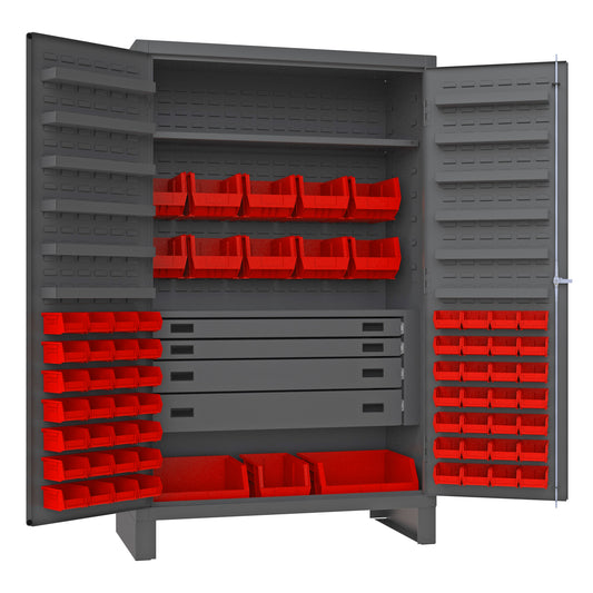 4 Drawer Cabinet, 2 Shelves, 69 Bins