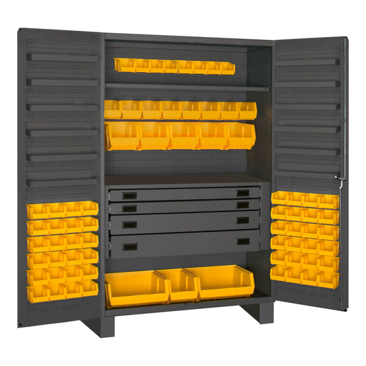 4 Drawer Cabinet, 2 Shelves, 72 Bins