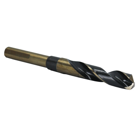 21/32" HSS Black & Gold Drill Bit with Reduced 1/2" 3-Flat Shank, Contractor Series