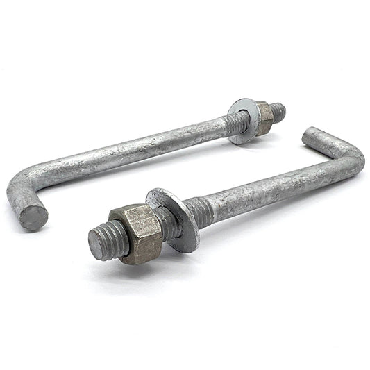 1/2"x10"x1-1/4"x1-3/4" L Shaped Anchor Bolts with Nuts and Washers Galvanized