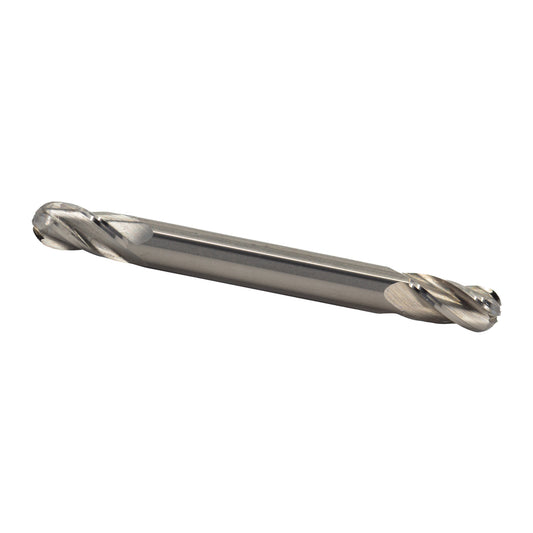 3/32" Carbide 4 Flute Double End Stub Ball End Mill