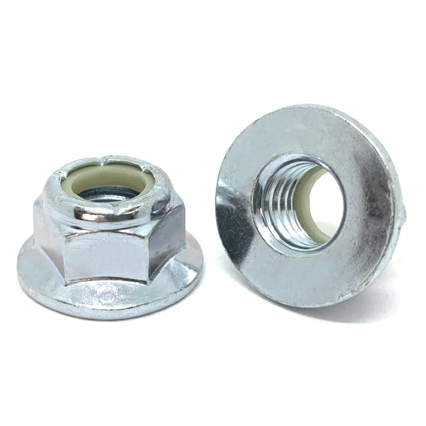 M8-1.25 Class 8 Nylon Insert Hex Flange Lock Nuts Zinc Clear