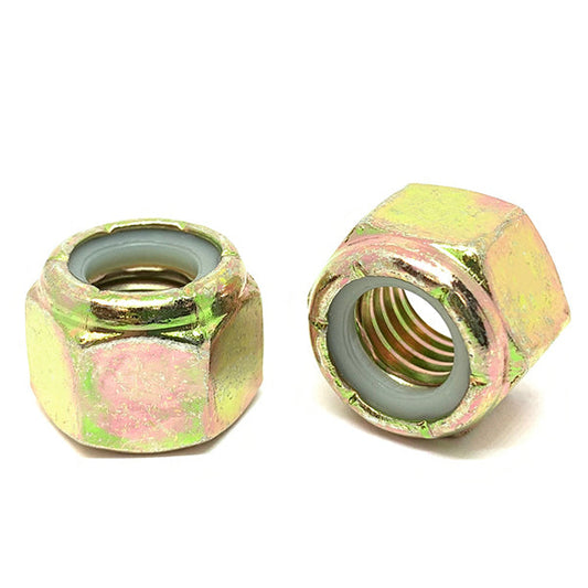 1"-14 Grade 8 Hex Nylon Insert Lock Nuts Zinc Yellow