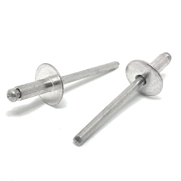 3/16" Dia 3/16" - 1/4" (64) Grip - Oversized Head Blind Rivets Stainless/Stainless Steel Mandrel