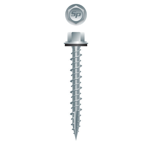 #10 Hi-Strong-Point Hex Washer Head w/ Washer 10-14 x 1-1/2, Hi-Low, Type '17', Strong-Shield