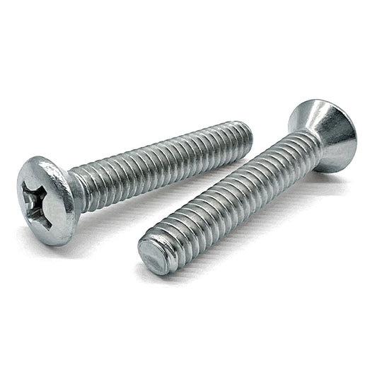1/4-20x1-1/4" Phillips Oval Head Machine Screws Zinc Clear