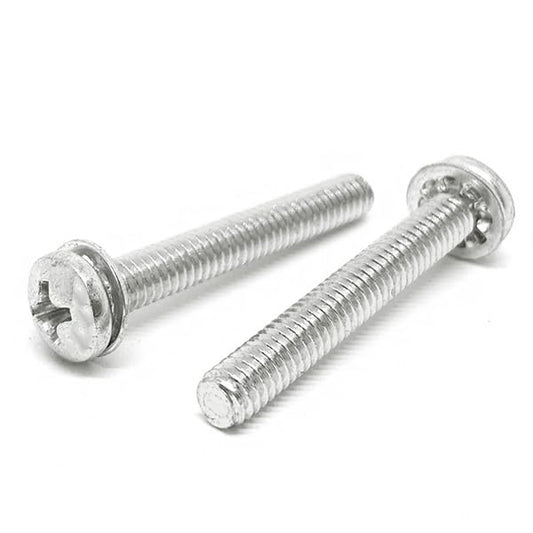 #10-32x1/4" 410 Stainless Steel Internal Tooth Sems Phillips Pan Head Machine Screws
