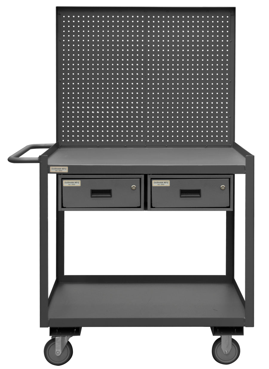 Stock Cart, 2 Shelf, Pegboard, 2 Drawer