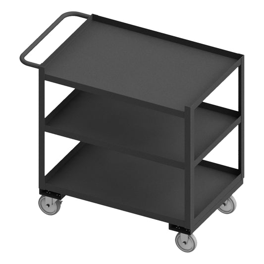 Stock Cart, 3 Shelves, 24 x 36, Gray