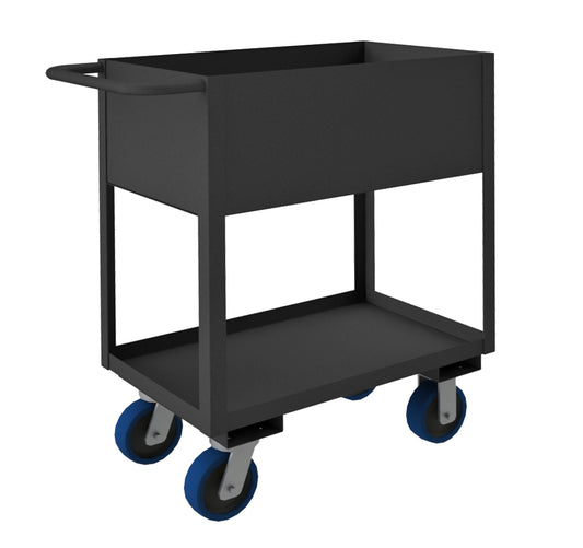 Stock Cart, 2 Shelves, High Lip, 18 x 30