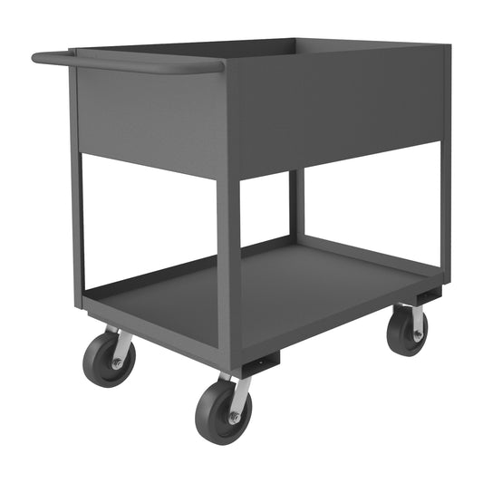 Stock Cart, 2 Shelves, High Lip, 18 x 30