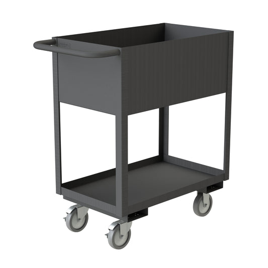 Stock Cart, 2 Shelves, High Lip, 18 x 30