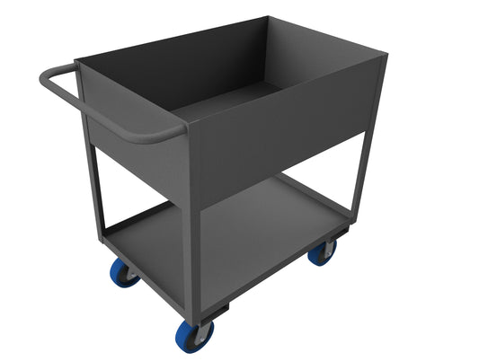 Stock Cart, 2 Shelves, High Lip, 24 x 36