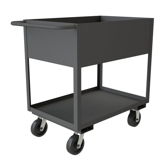 Stock Cart, 2 Shelves, High Lip, 24 x 36