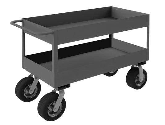 Stock Cart, 2 Shelves, High Lip, 24 x 36