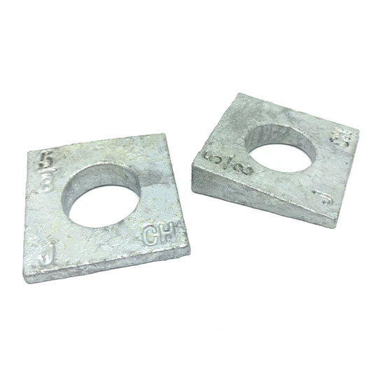7/8 X 2" Square Beveled Washer Malleable Iron Hot Dip Galvanized